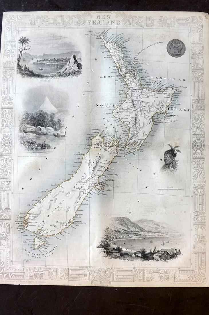 Tallis, John (Pub) 1852 Map. New Zealand (1 of 2)