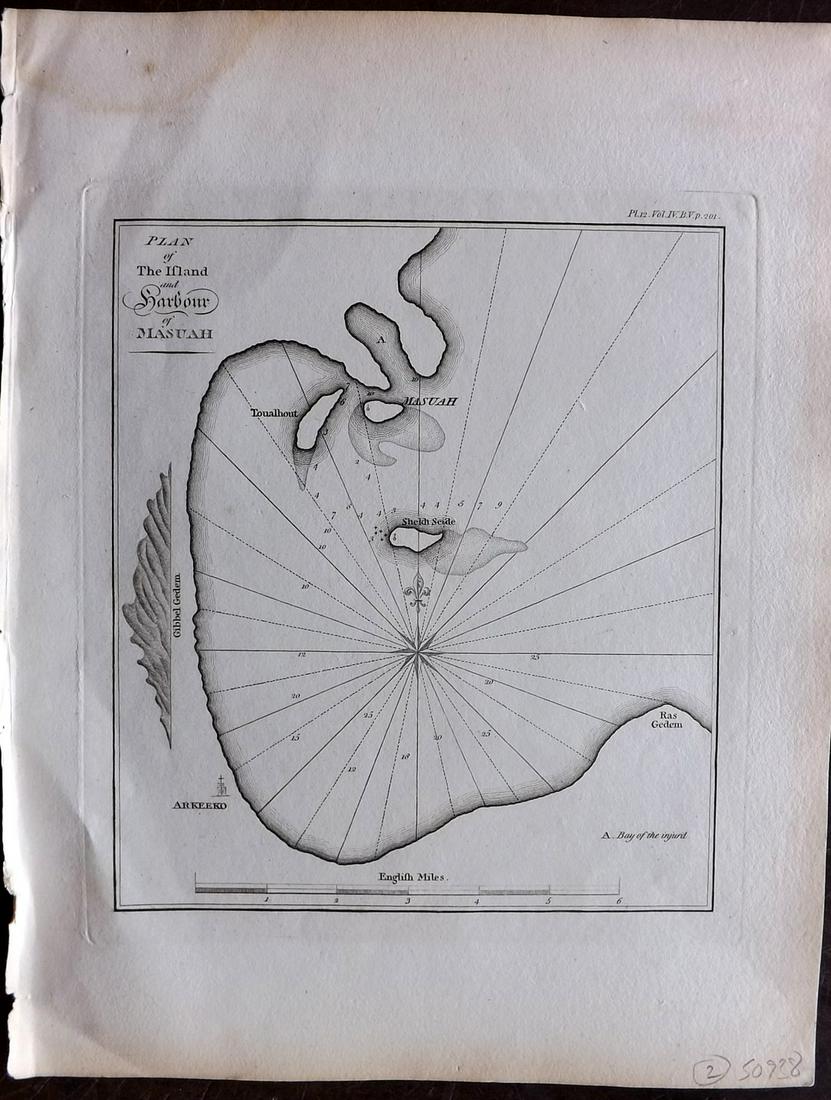 Bruce, James 1813 Map of Masuah, Massawa. Red Sea (1 of 2)