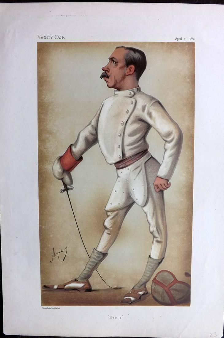Vanity Fair Print 1880 Col Henry Stracey, Sword Fencing (1 of 1)