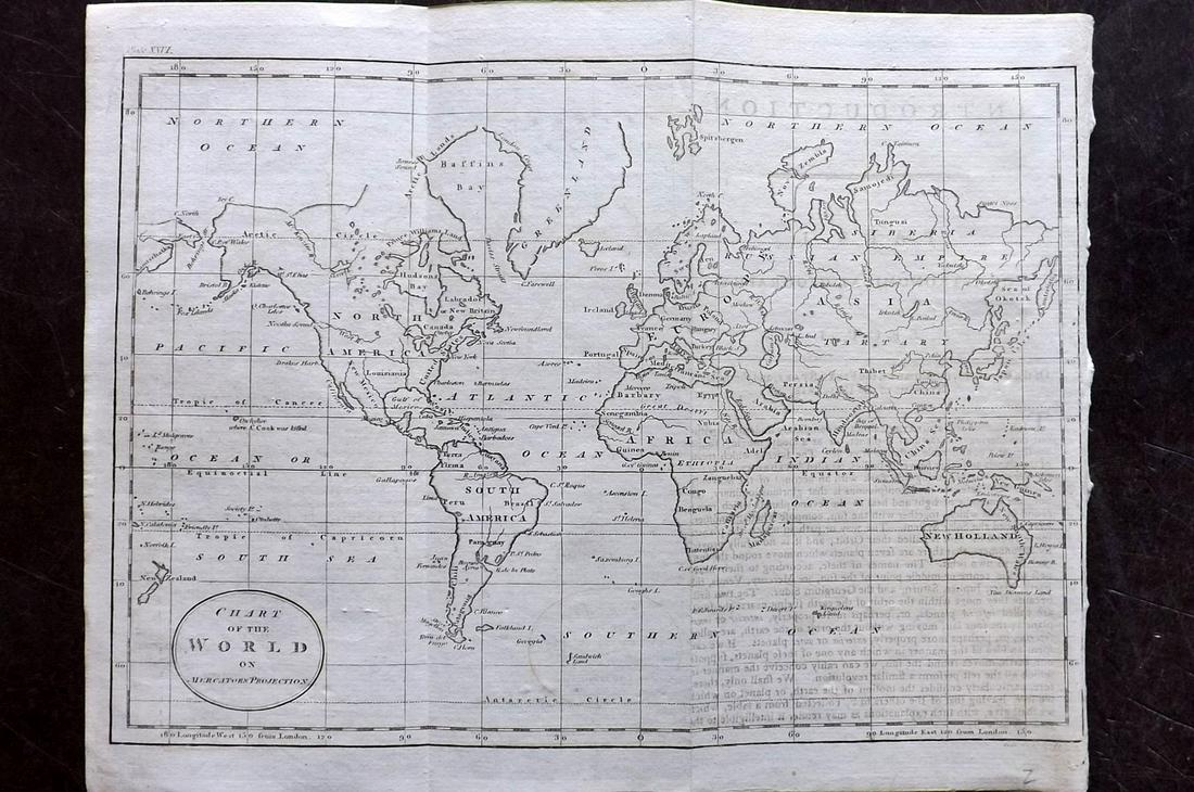 Guthrie, William 1798 Map World of Mercators Projection (1 of 2)