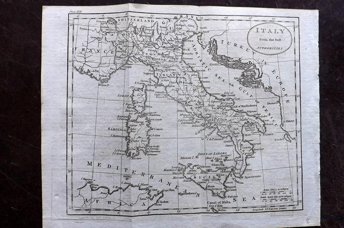Guthrie, William 1798 Map. Italy (1 of 2)