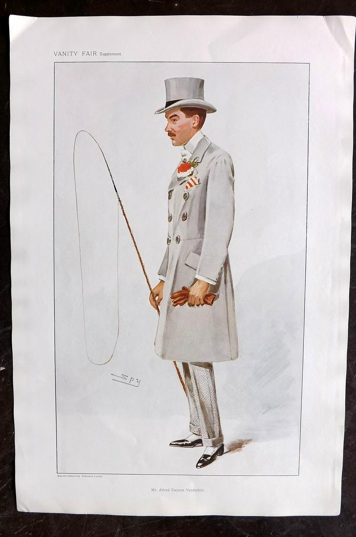 Vanity Fair Print 1907 Alfred Vanderbilt, American (1 of 1)