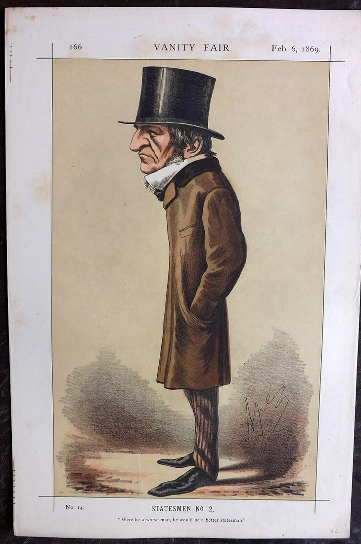 Vanity Fair Print 1869 William Gladstone, PM (1 of 1)