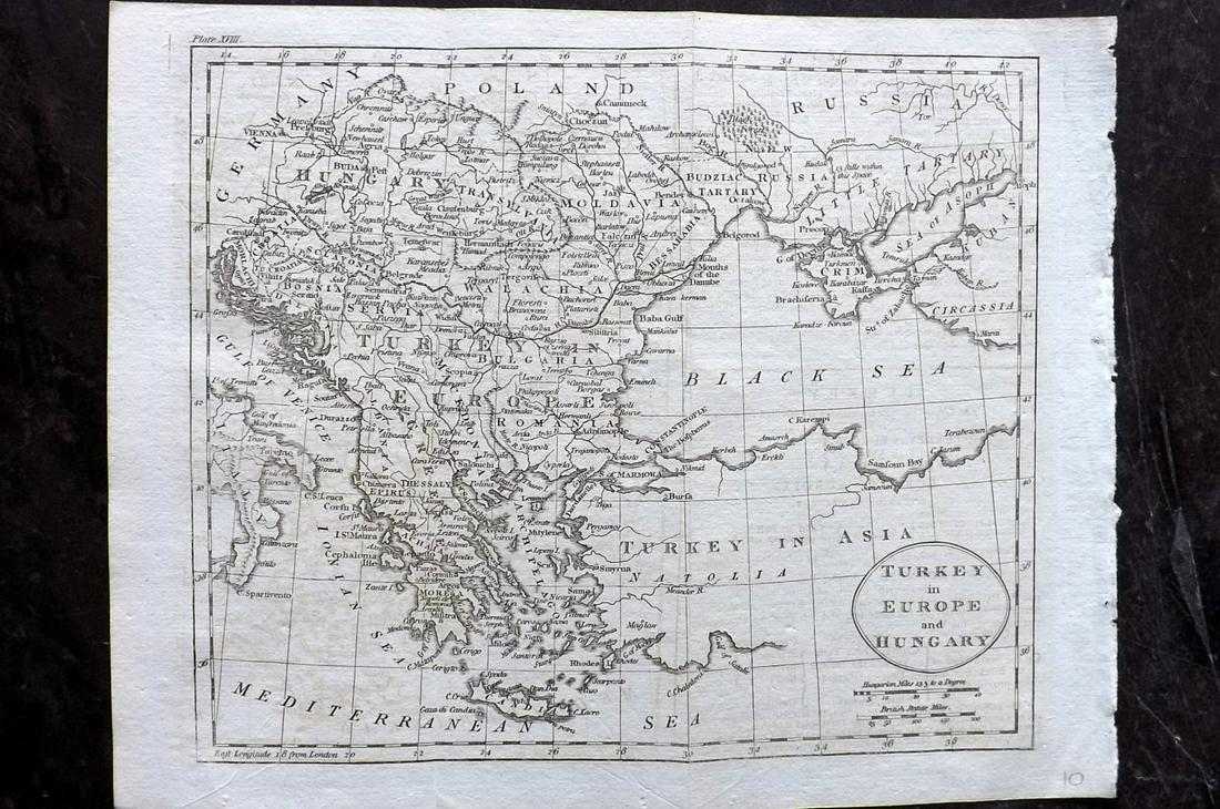 Guthrie, William 1798 Map. Turkey in Europe and Hungary (1 of 2)
