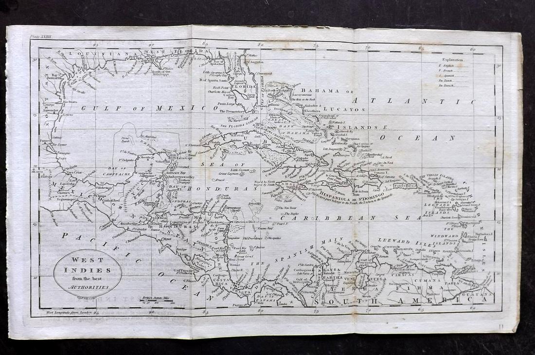 Guthrie, William 1798 Map. West Indies Caribbean (1 of 2)