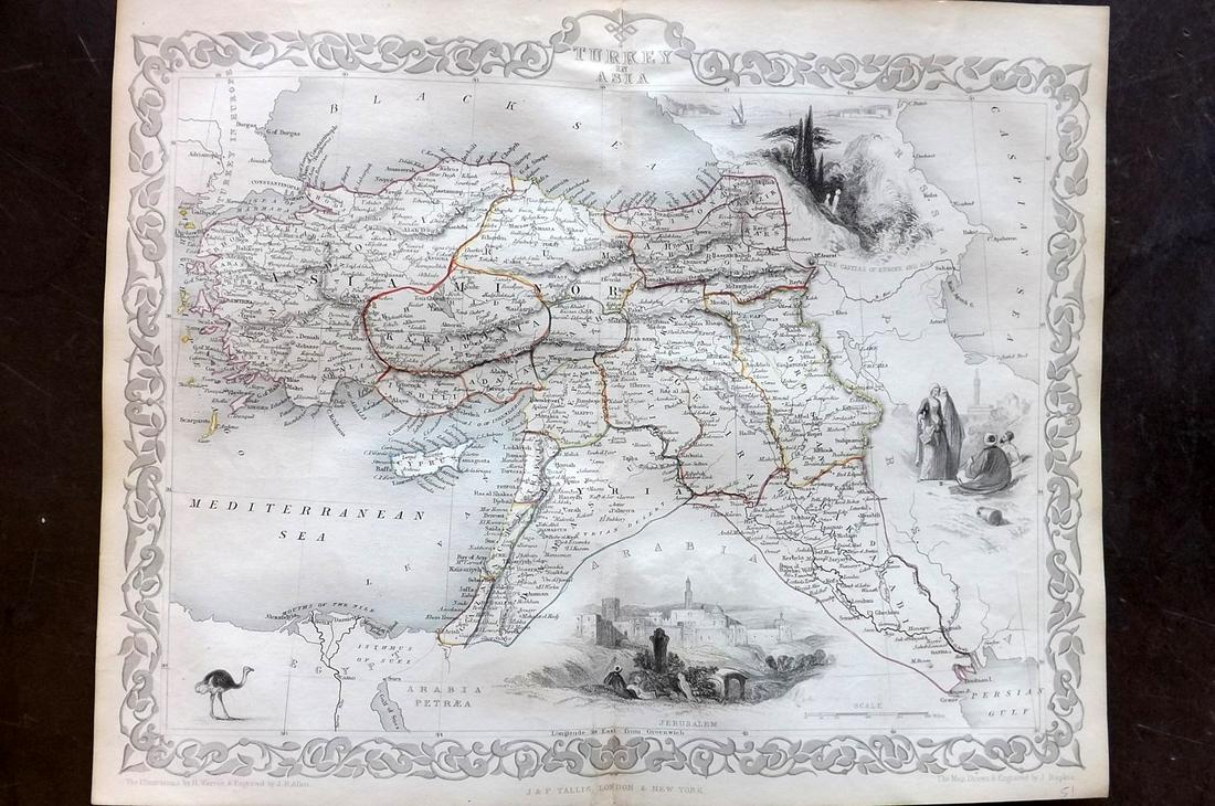 Tallis, John (Pub) 1852 Map. Turkey in Asia (1 of 2)