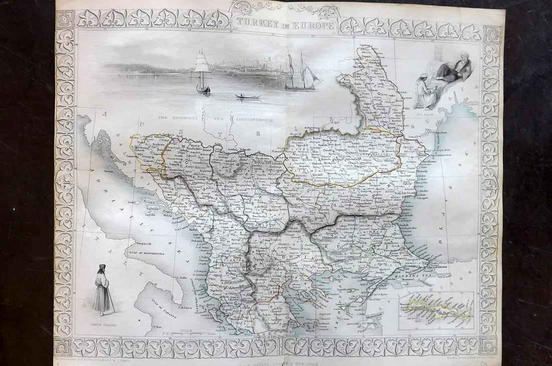 Tallis, John (Pub) 1852 Map. Turkey in Europe (1 of 2)
