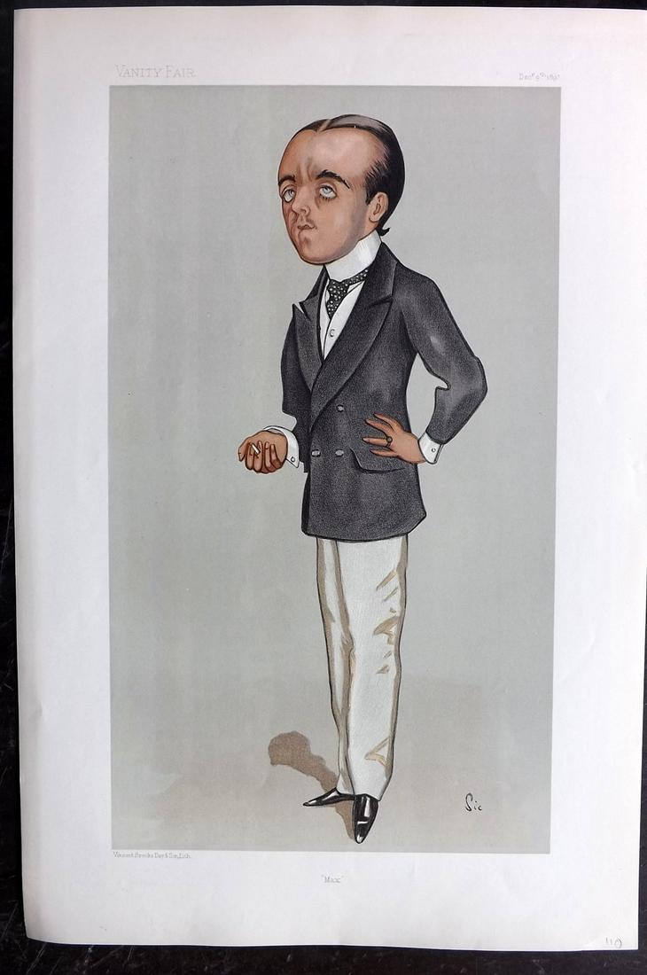 Vanity Fair Print 1897 Max Beerbohm, Artist: Chromolithograph Published 1869-1914, London for "Vanity Fair" Paper Size: 15 x 10 inch (38 x 25cm) Good Condition