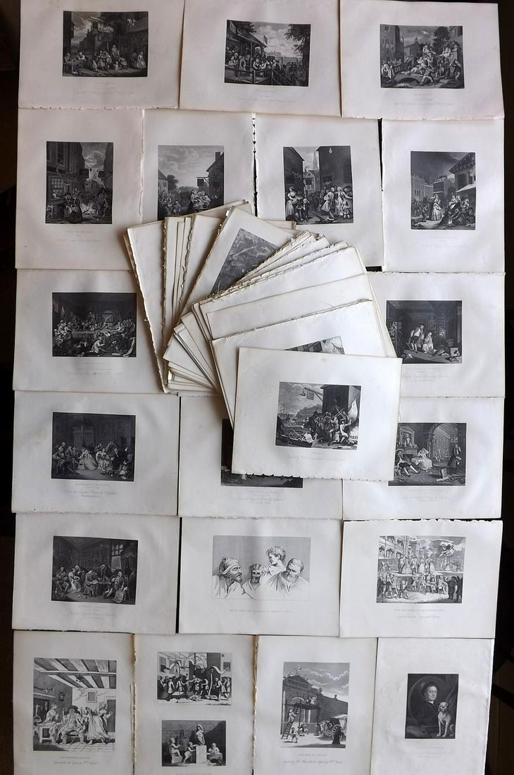 Hogarth, William C1870 Lot of 100 Antique Prints (1 of 7)