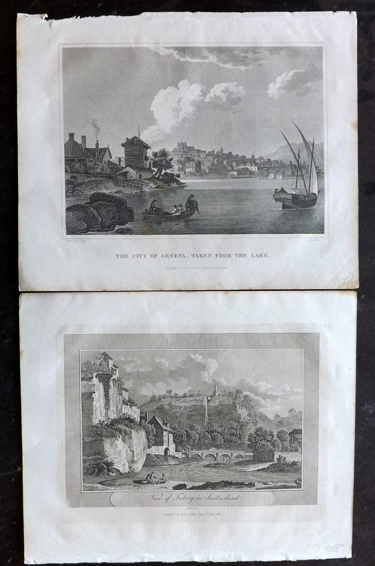 Clarke, J. W. 1823 Pair of Prints. Switzerland (1 of 2)