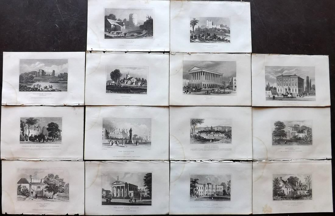 Dugdale, Thomas C1840 Lot of 14 UK Steel Engravings (1 of 2)