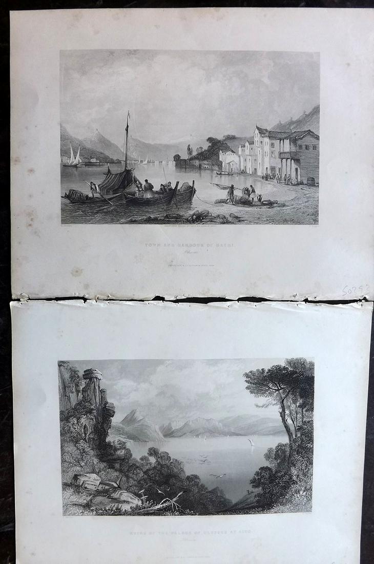 Wright, George 1840 Pair of Prints. Ithaca, Greece (1 of 2)