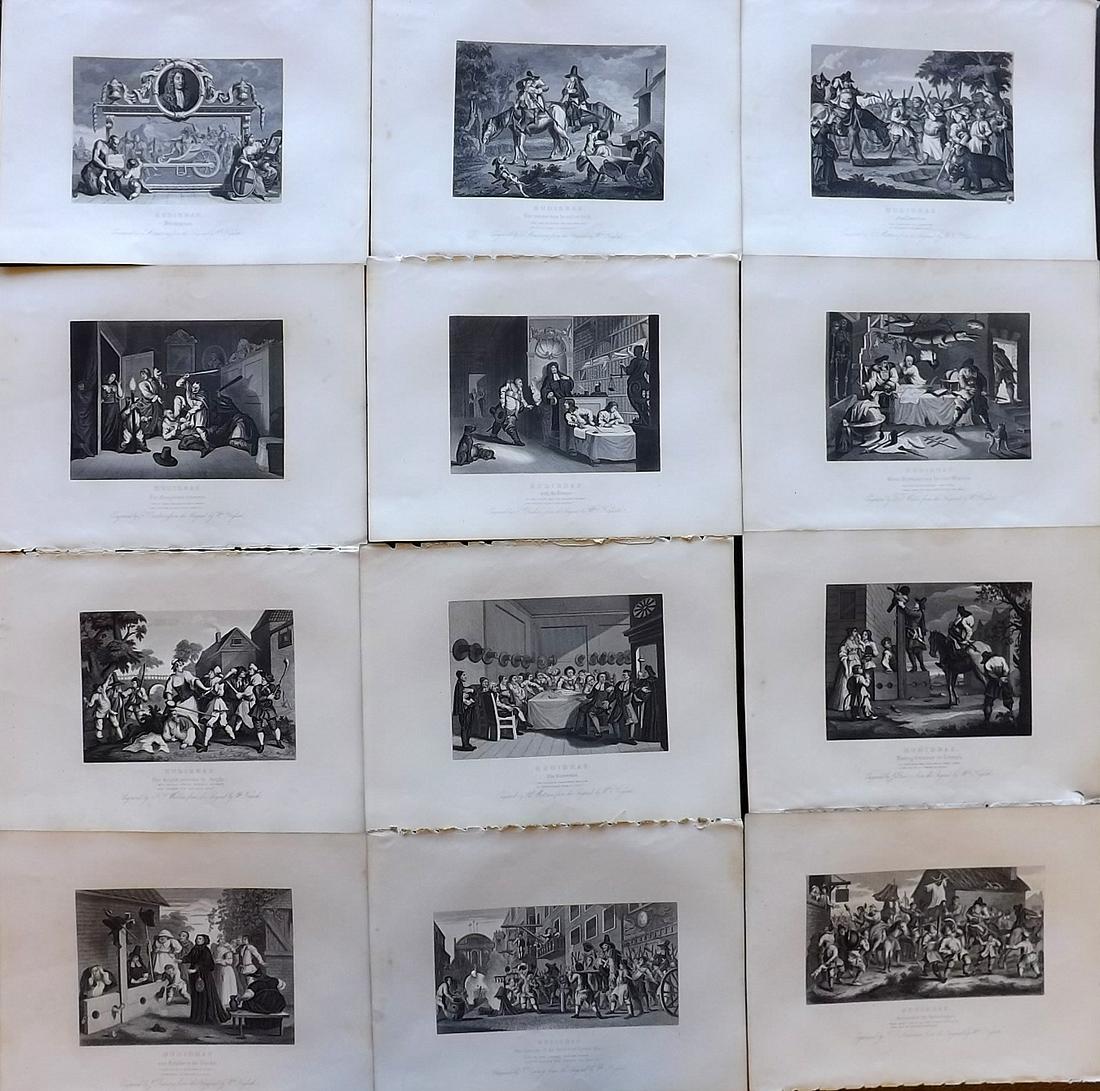 Hogarth, William C1870 Set of 12 Prints. Hudibras (1 of 2)