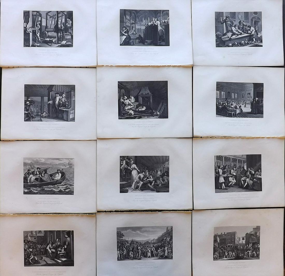 Hogarth, William C1870 Set of 12. Industry & Idleness (1 of 2)