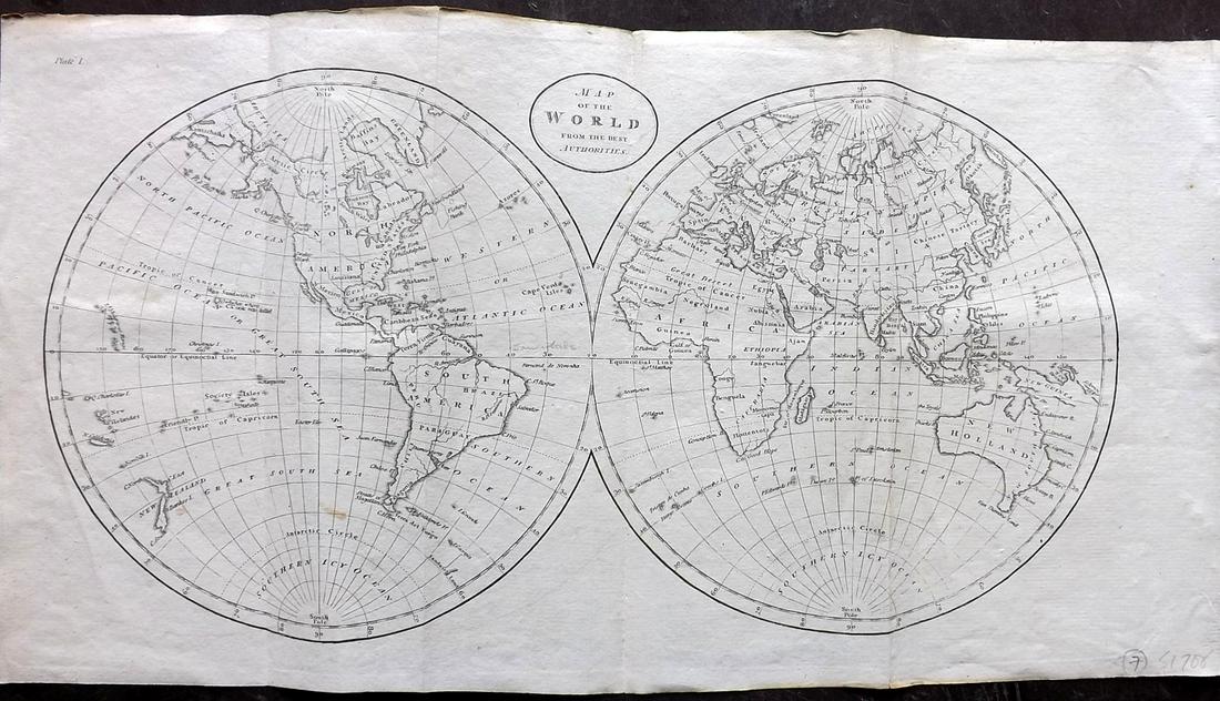 Guthrie, William 1806 Map. World Hemispheres (1 of 2)