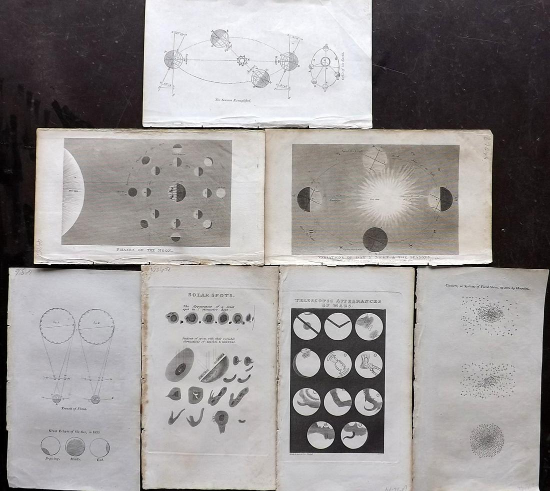 Shaw, Simeon 1823 Lot of 7 Astronomy Prints (1 of 2)