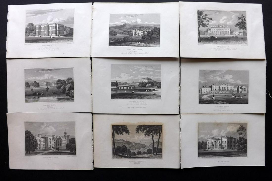 Neale, John C1830 Lot of 9 British Views. Yorkshire: Steel Engravings Published 1824-31, London for "Views of the Seats of the Noblemen and Gentlemen in England, Wales, Scotland and Ireland" by John Preston Neale, Thomas Moule and others. Paper Size: 8 