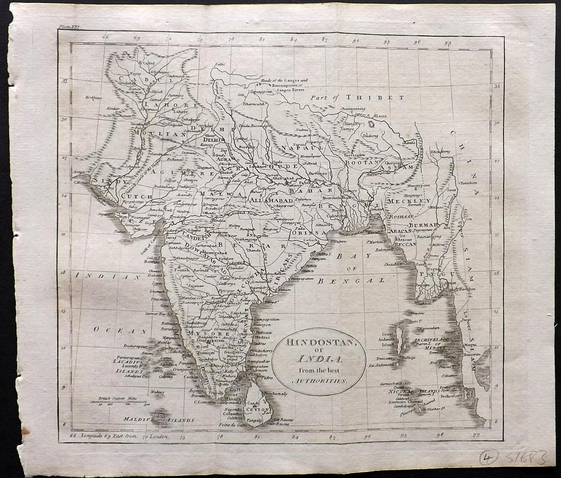 Guthrie, William 1806 Map. Hindostan or India (1 of 2)