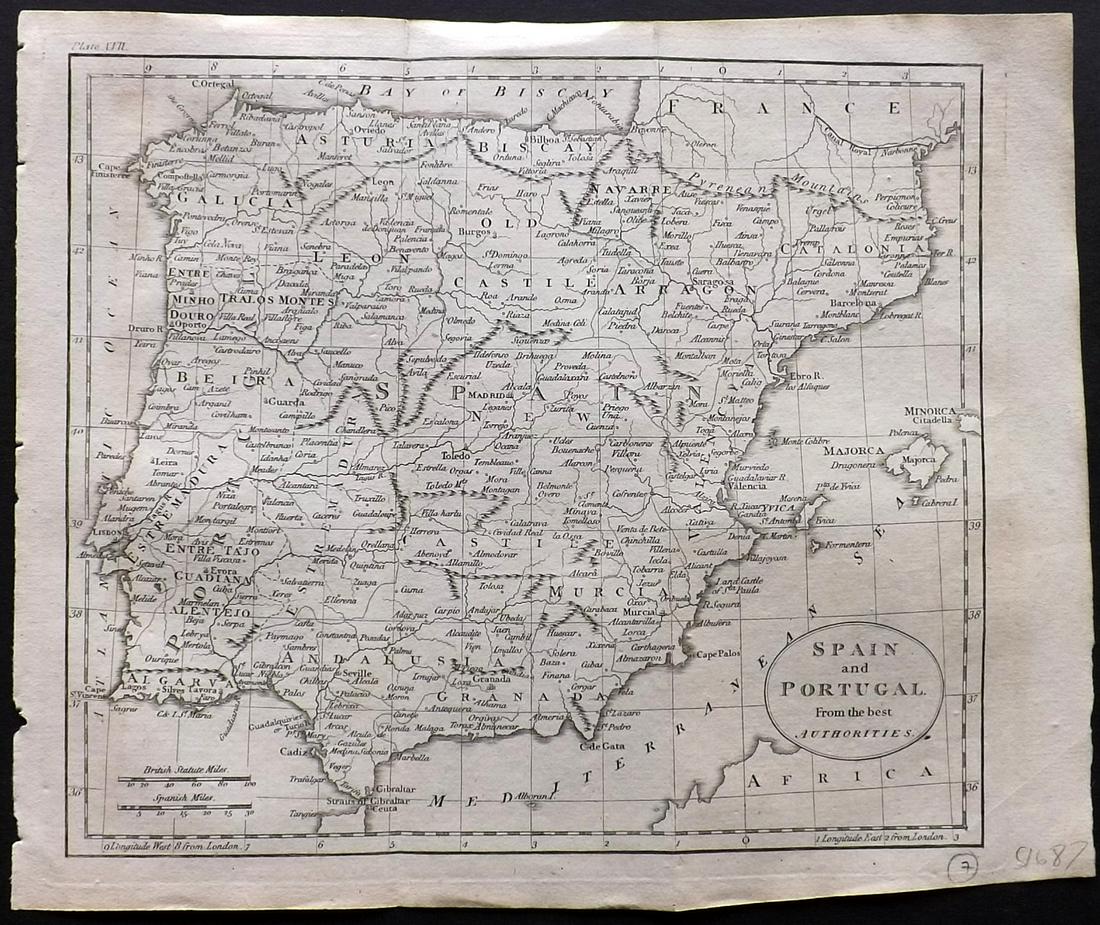 Guthrie, William 1806 Map. Spain & Portugal (1 of 2)