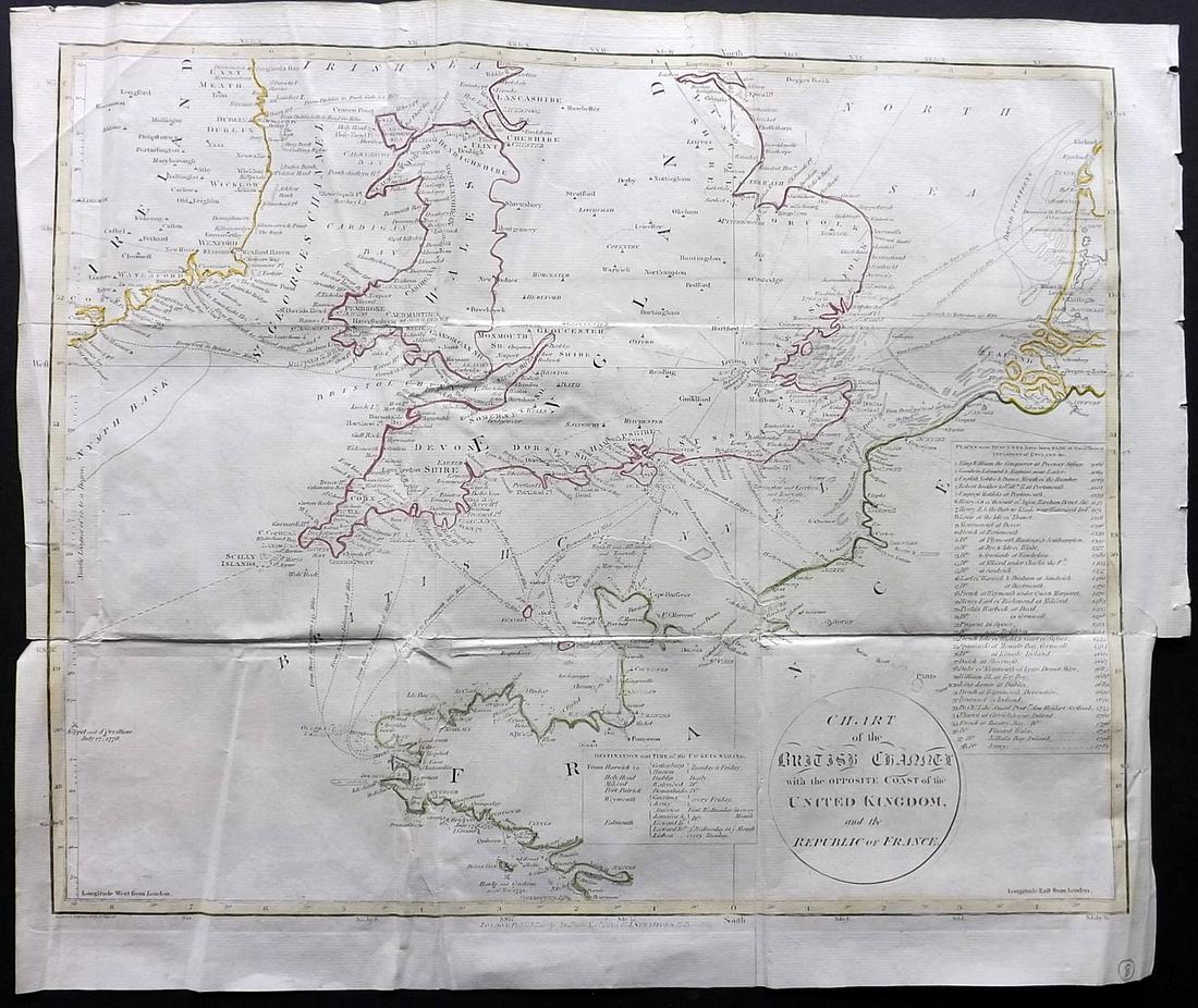 Russell, J. 1810 Large Map of the English Channel (1 of 2)