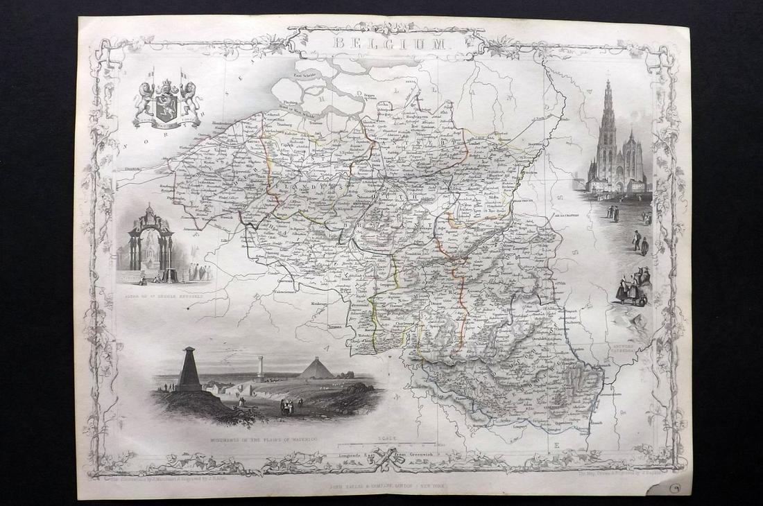 Tallis, John (Pub) 1852 Map. Belgium (1 of 2)