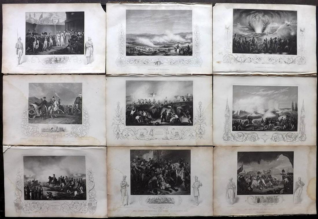Tallis (Pub) 1854 Lot of 9 Military Prints (1 of 2)