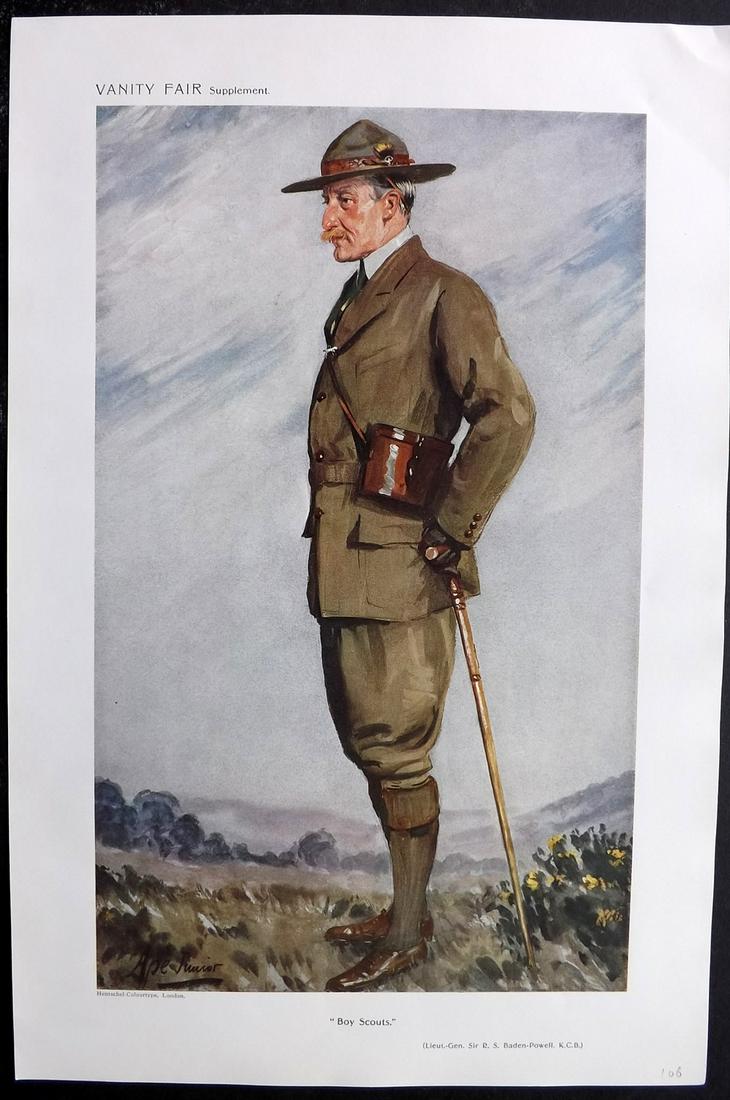 Vanity Fair Print 1911 Baden Powell, Boy Scouts (1 of 1)