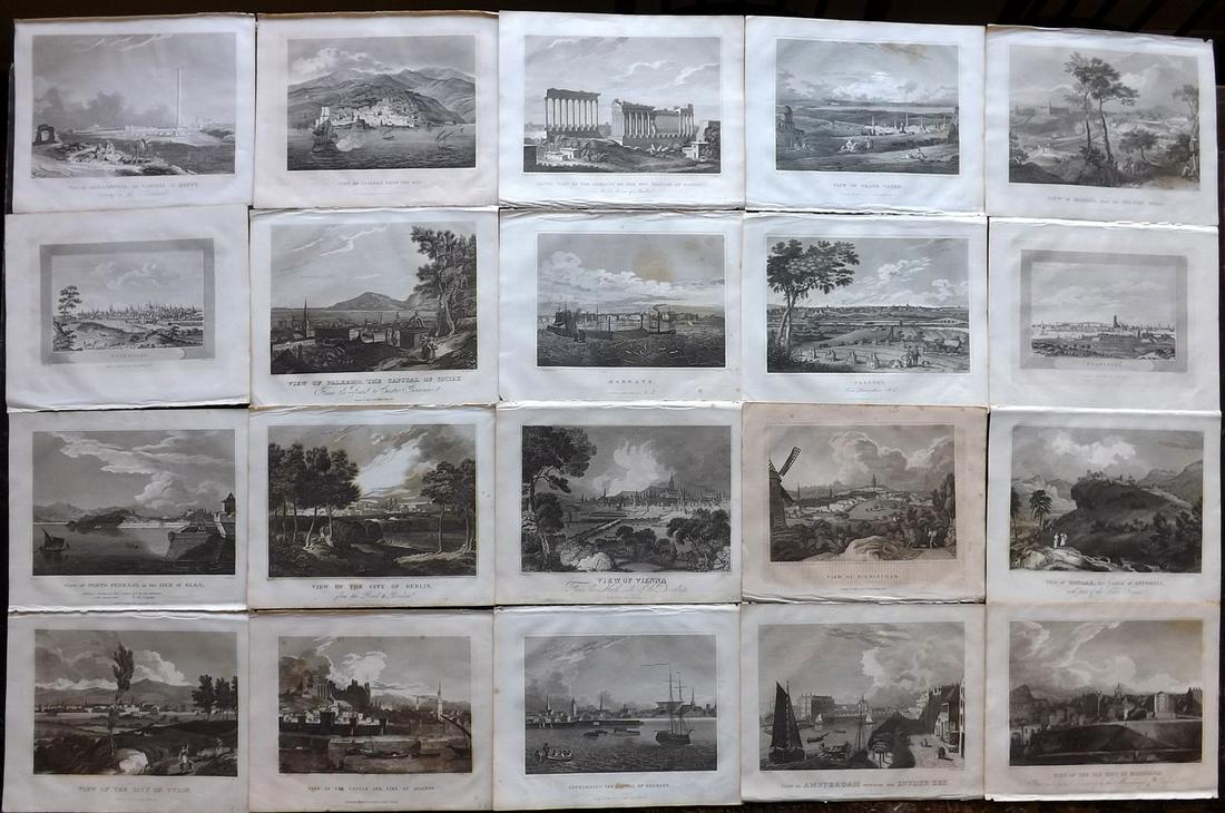 Clarke, J. W. 1823 Lot of 20 Engraved World Views (1 of 7)