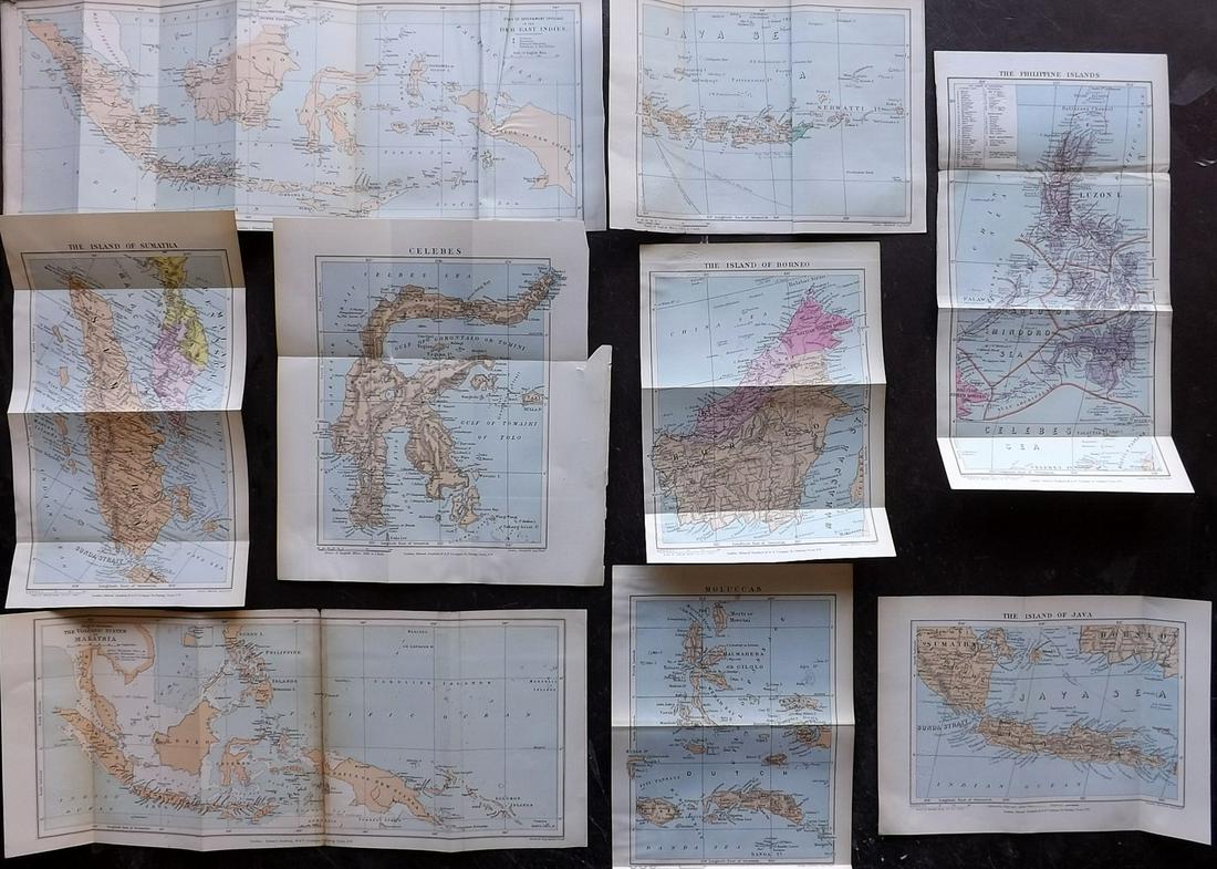 Stanford (Pub) 1894 Lot of 9 Maps of Asia East Indies (1 of 4)