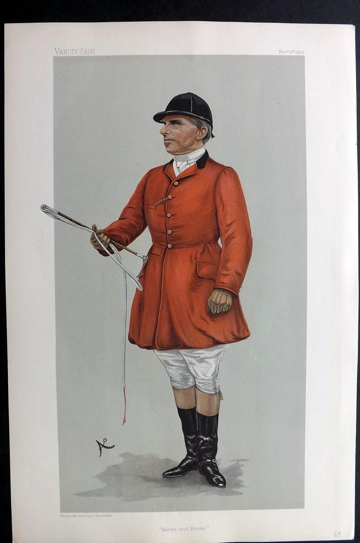 Vanity Fair Print 1903 Robert Rodney Wilmot, Fox Hunter: Chromolithograph Published 1869-1914, London for "Vanity Fair" Paper Size: 15 x 10 inch (38 x 25cm) Good Condition