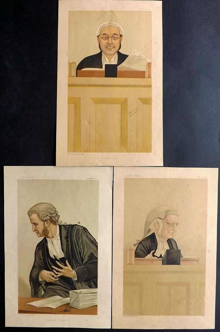 Vanity Fair Prints 1883-92 Lot of 3 Legal: Chromolithographs Published 1869-1914, London for "Vanity Fair" Paper Size: 15 x 10 inch (38 x 25cm) Some browning/toning and other faults
