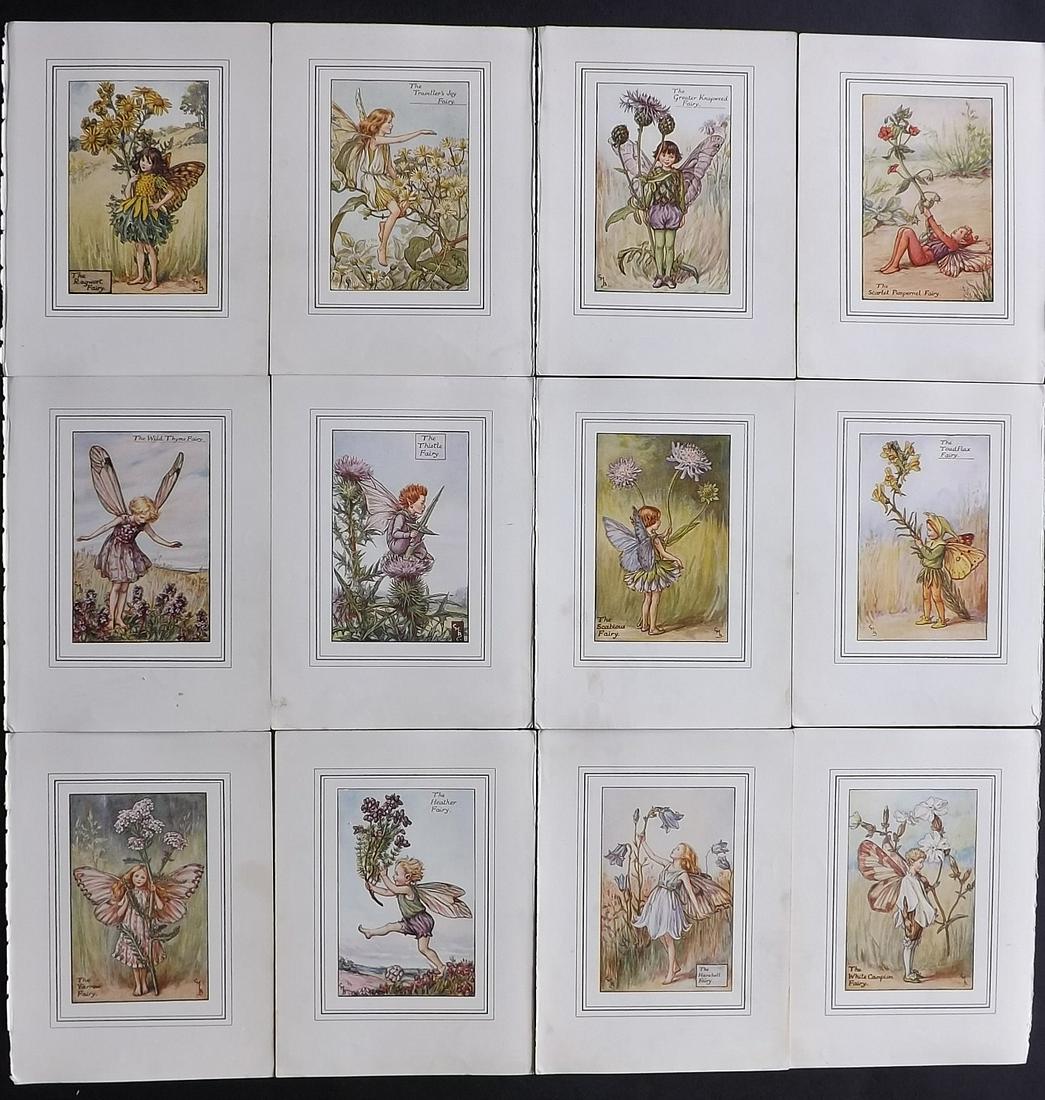 Barker, Cicely Mary C1940 Lot of 12 Flower-Fairy Prints: Lithographs Published C1935-45 by Blackie & Son, London & Glasgow for the "Flower-Fairies" Series by Cicely Mary Barker. Slightly Larger images/paper than usual from "The Book of the Flower Fairies" R