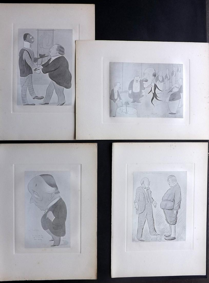 Beerbohm, Max 1907 Lot of 4 Folio Caricatures (1 of 2)