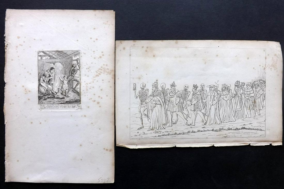 Hollar & Holbein - Dance of Death 1816 Pair of Prints (1 of 2)