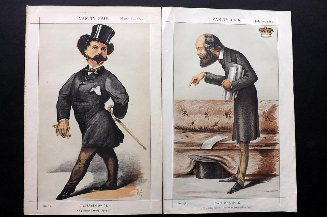 Vanity Fair Prints 1869 PM Lord Salisbury & Robert Peel (1 of 2)