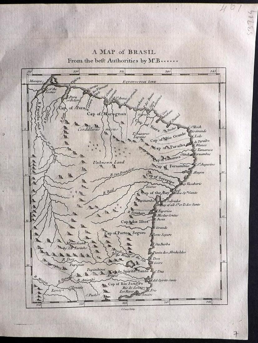 Russell, William 1778 Rare Map of Brazil by John Cary (1 of 2)