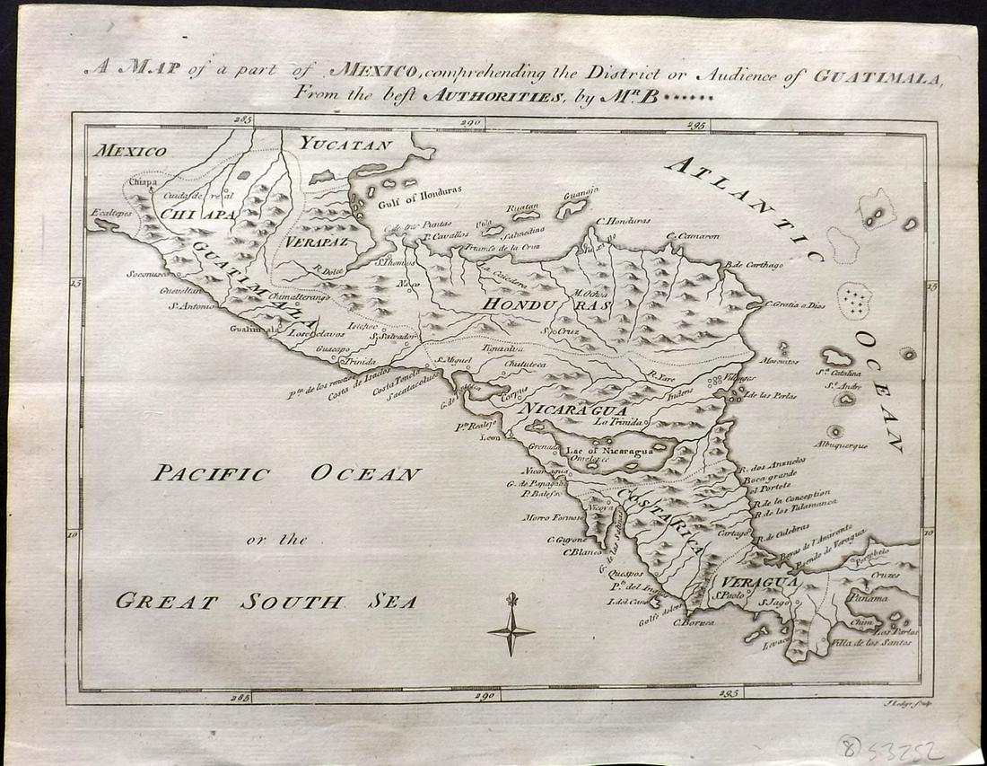 Russell, William 1778 Rare Map of Mexico & Guatimala (1 of 2)