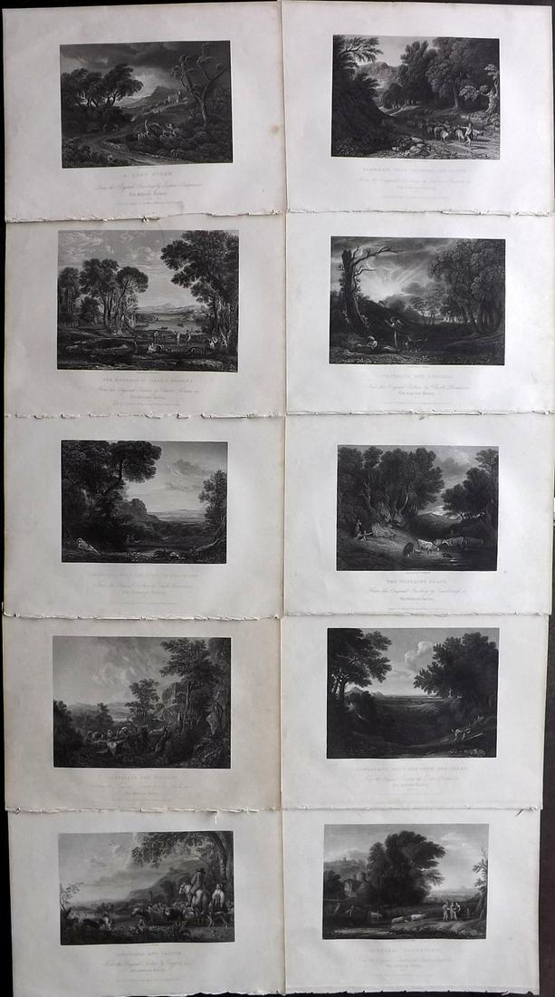 National Gallery 1840 Lot of 10 Prints. Landscapes (1 of 2)