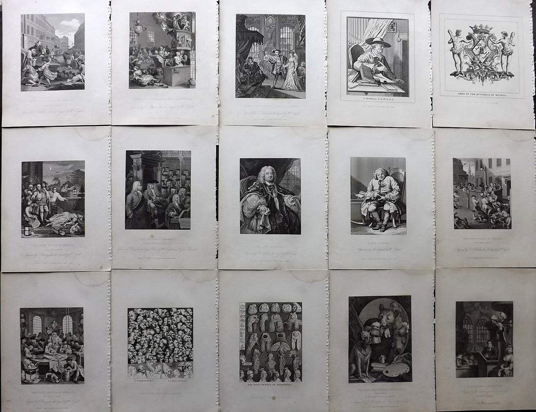 Hogarth, William 1833 Lot of 15 Prints (1 of 2)