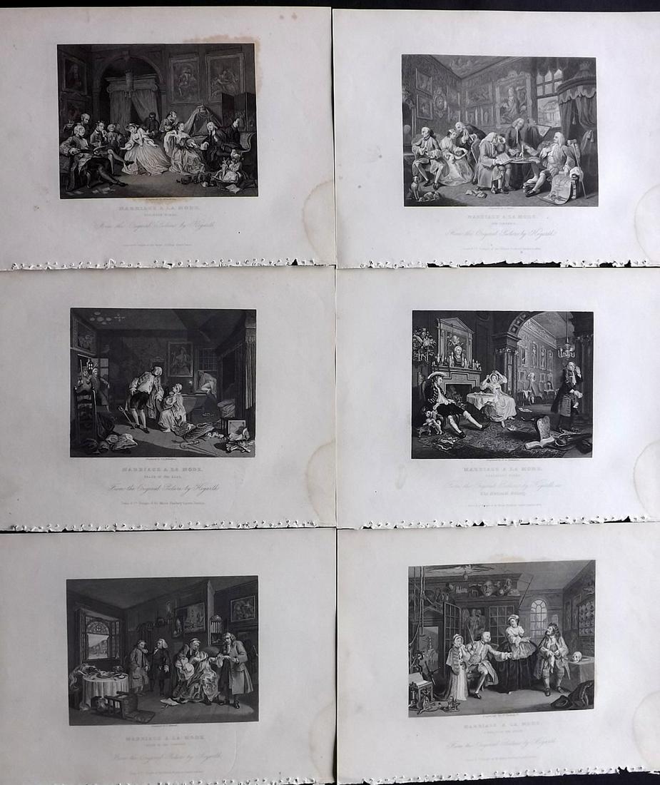 Hogarth, William 1833 Set 6 Prints. Marriage-A-La-Mode (1 of 2)