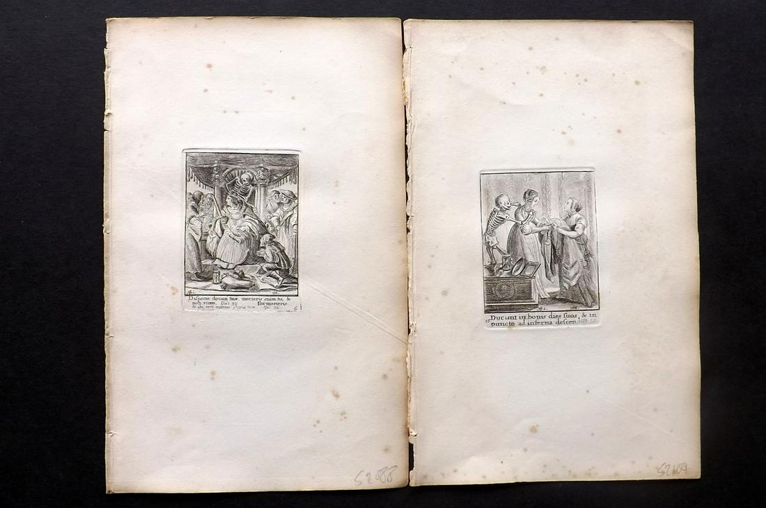 Hollar & Holbein - Dance of Death 1816 Pair of Prints (1 of 2)