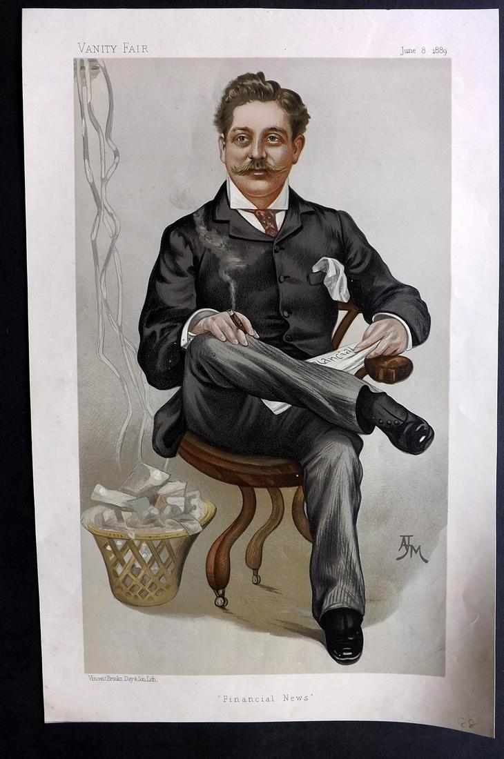Vanity Fair Print 1889 Harry Marks, Newspaperman (1 of 1)