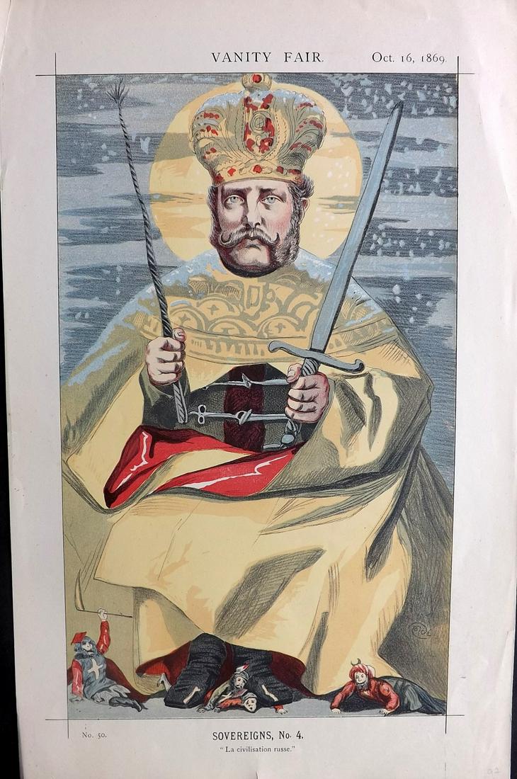 Vanity Fair Print 1869 Alexander II of Russia, Royal (1 of 1)