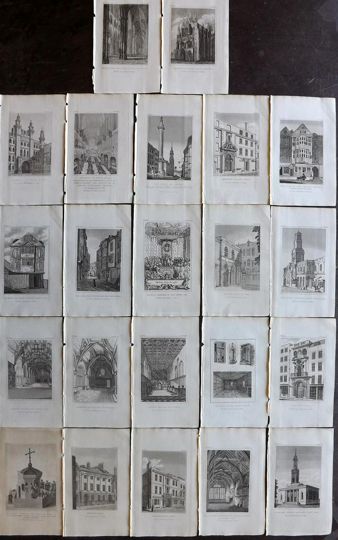 London 1829 Lot of 22 Views by Brayley (1 of 8)