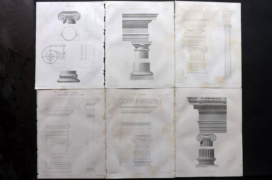 Lomax, Edward 1852 Lot of 6 Architecture. Columns (1 of 2)