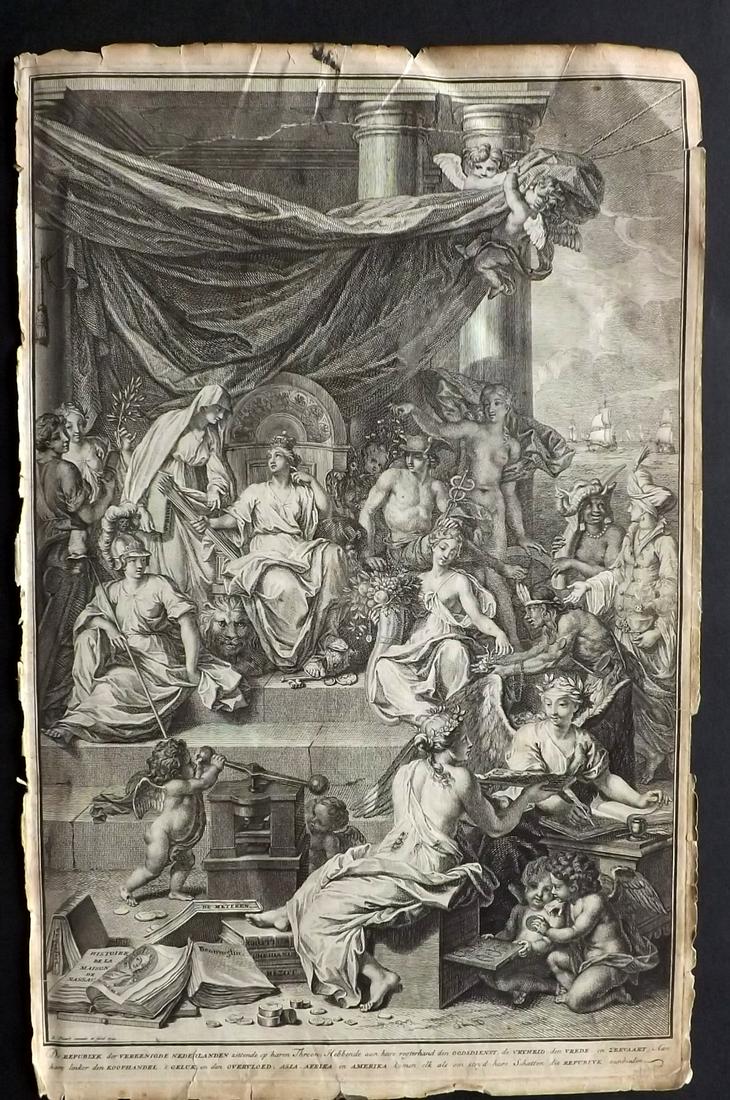 Le Clerc, Jean 1730 Folio Print. Classical Frontispiece (1 of 2)