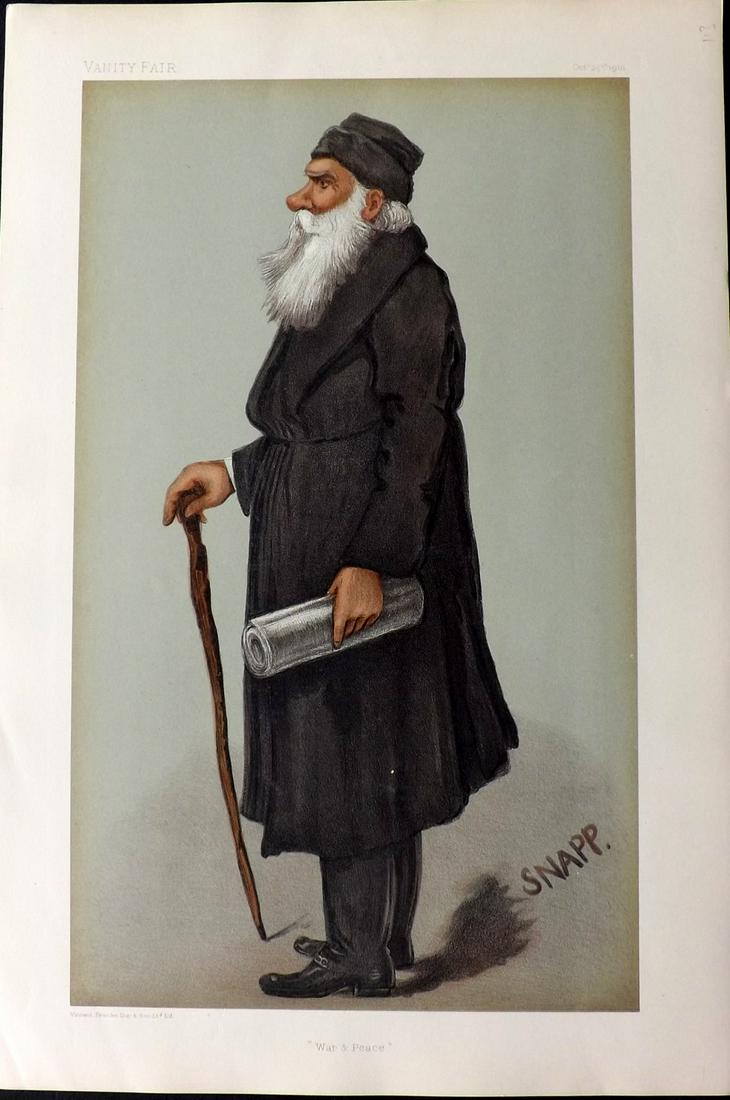 Vanity Fair Print 1901 Leo Tolstoy, Russia Literary (1 of 1)