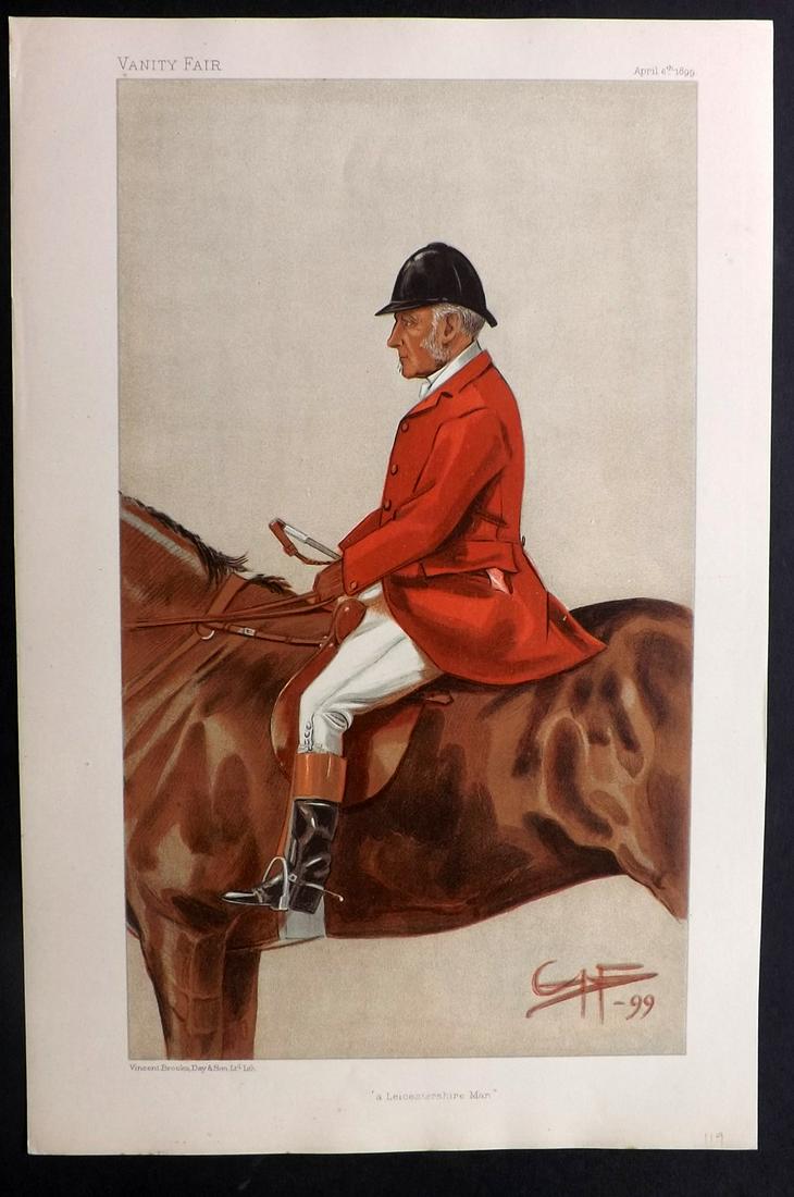 Vanity Fair Print 1899 William Ward Tailby, Fox Hunter: Chromolithograph Published 1869-1914, London for "Vanity Fair" Paper Size: 15 x 10 inch (38 x 26cm) Approx. Good Condition