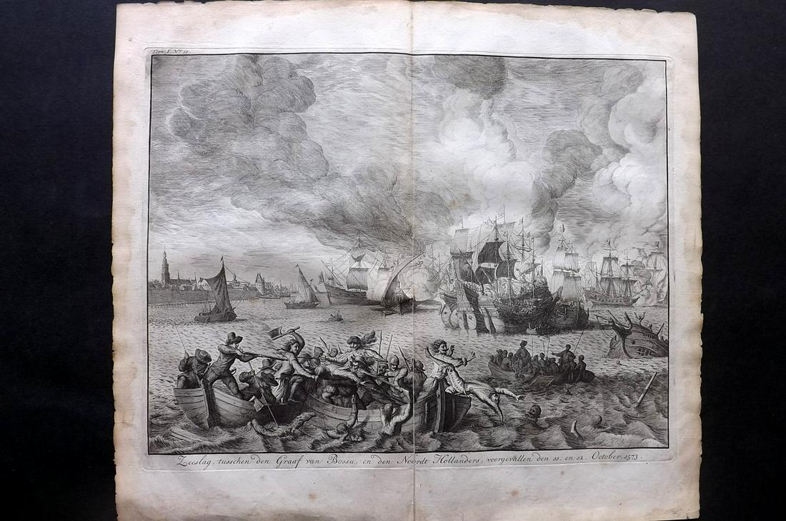 Le Clerc, Jean 1730 LG Print Ships Battle, Count Boussu (1 of 2)