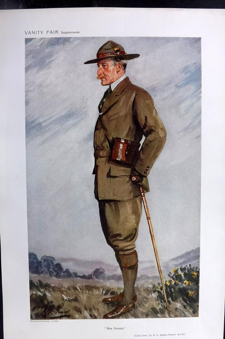 Vanity Fair Print 1911 Lord Baden Powell, Boy Scouts (1 of 1)
